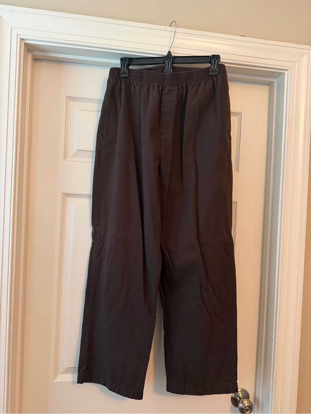 Women’s Casual Elastic-Waist Brown Pants